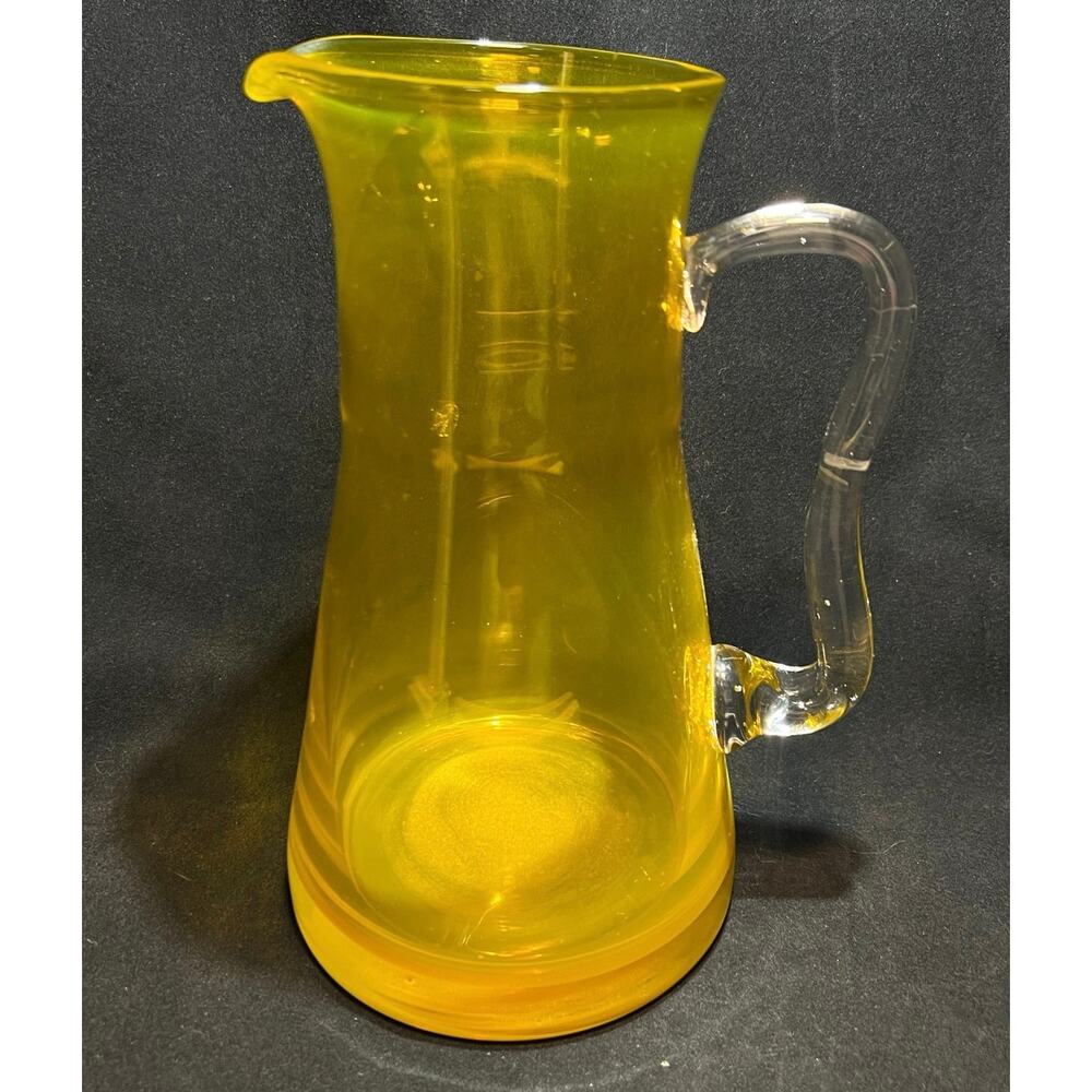 Hand Blown Yellow FTD MCM Pitcher